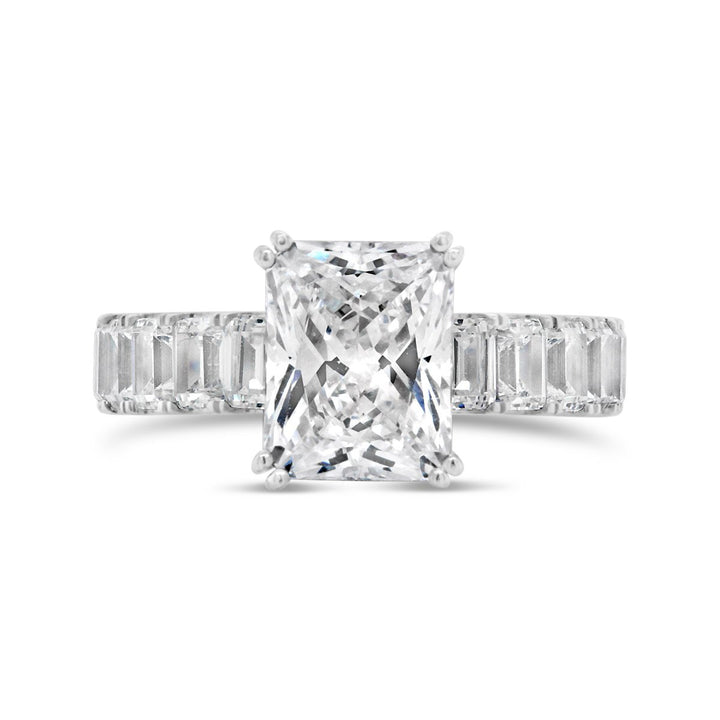 Diamond Engagement Ring with Emerald Diamond Accents - YJC4756R