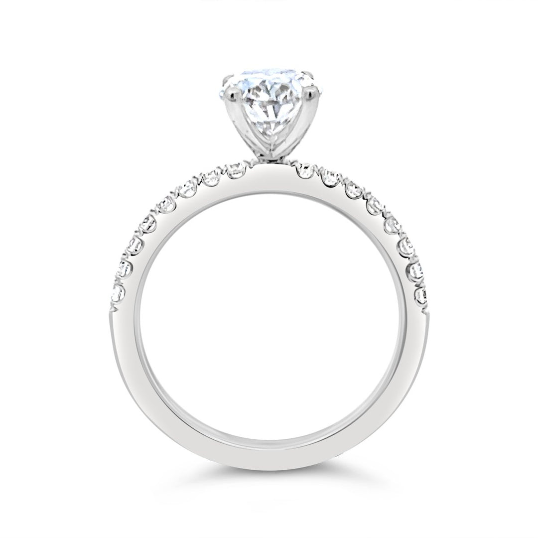 Classic Pave Diamond Engagement Ring