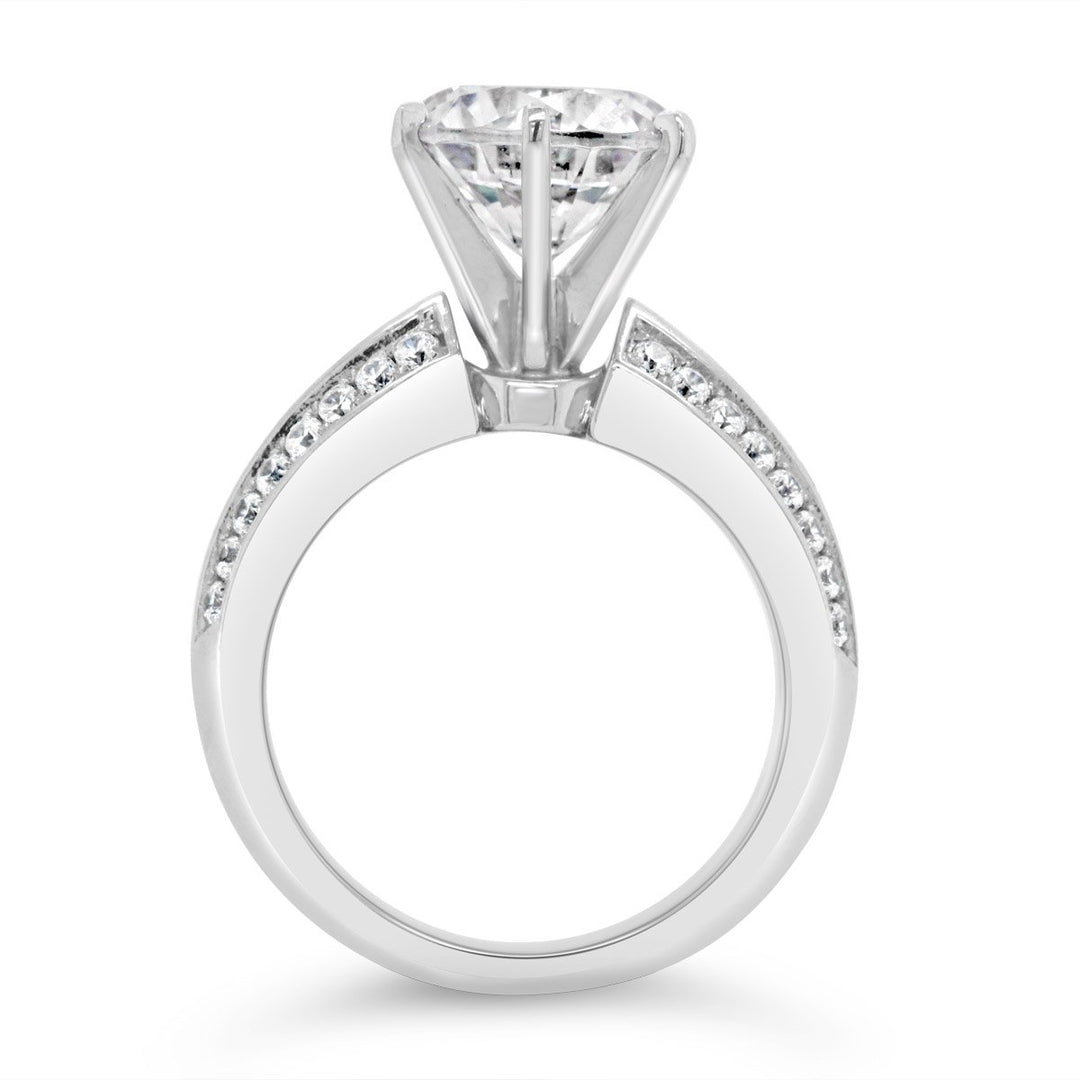Wide Band Baguette Diamond Engagement Ring - YJA0679R