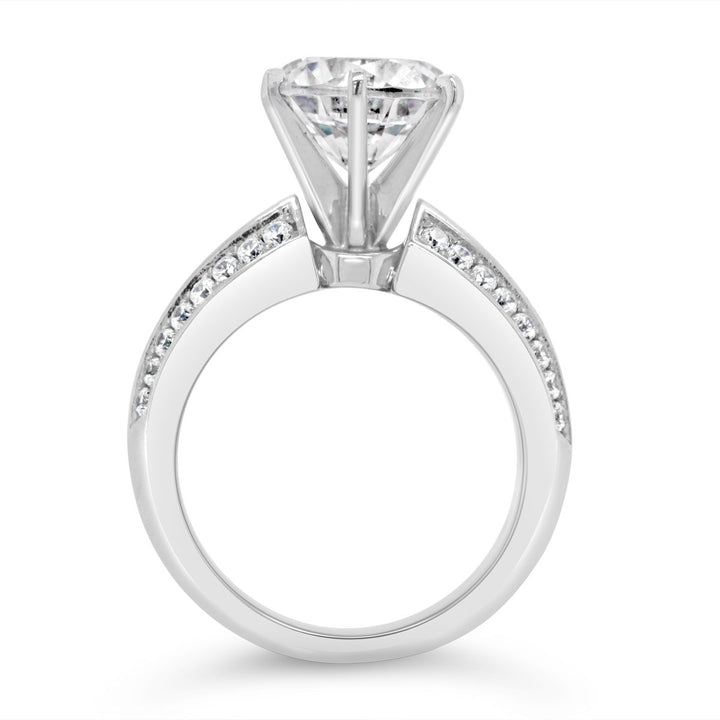 Wide Band Baguette Diamond Engagement Ring - YJA0679R