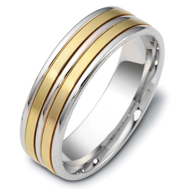 Men's Two Tone Gold Wedding Band - 1975