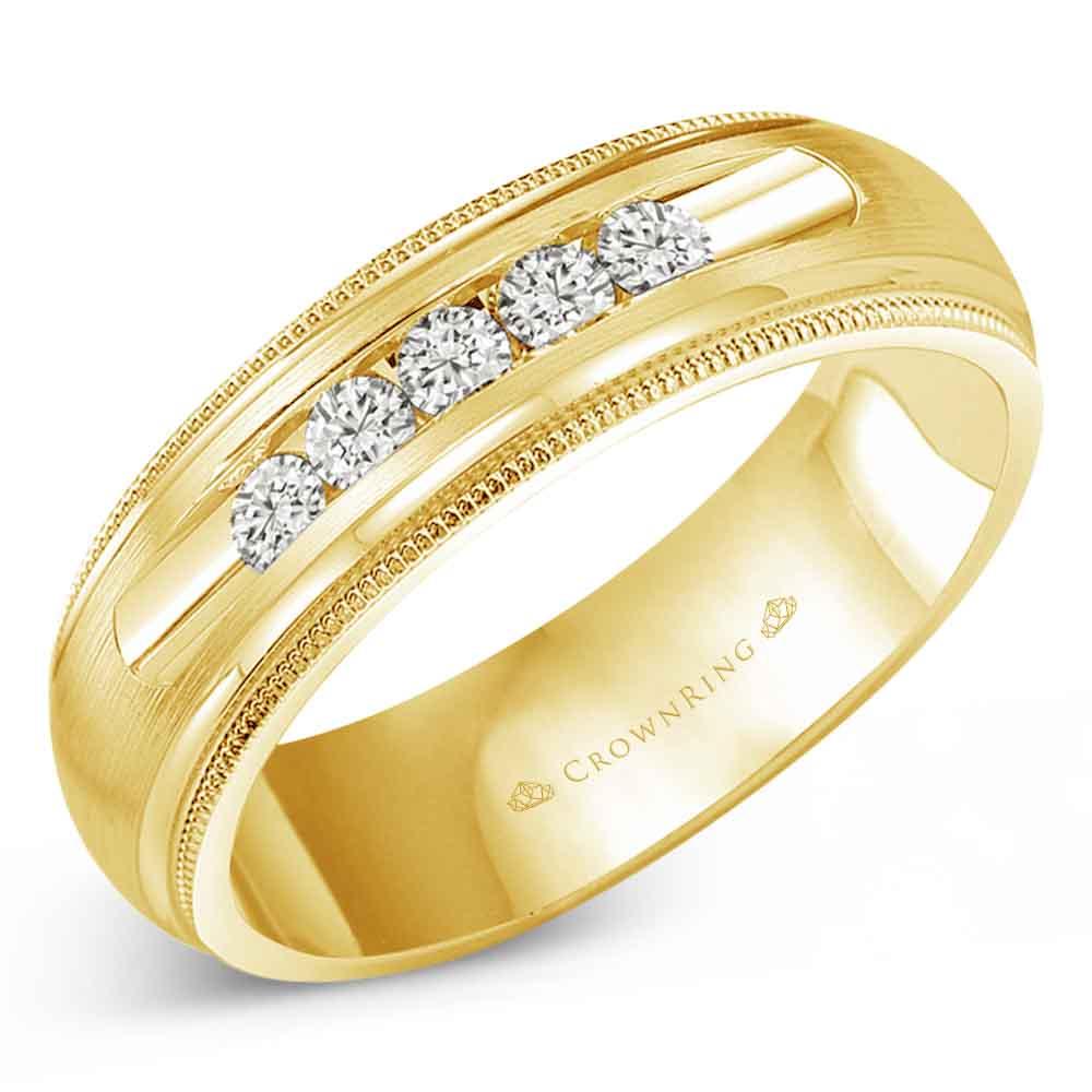 Crown Ring Men's Diamond Wedding Band - WB-9816