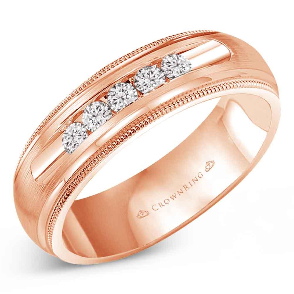 Crown Ring Men's Diamond Wedding Band - WB-9816
