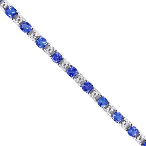 White Gold Cushion Cut Tanzanite & Diamond Bracelet - BRC7303