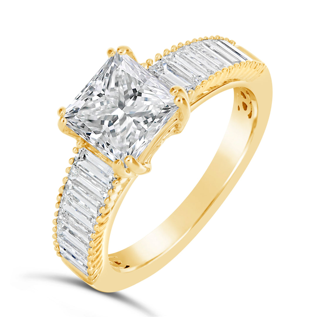 Modern Baguette Diamond Engagement Ring