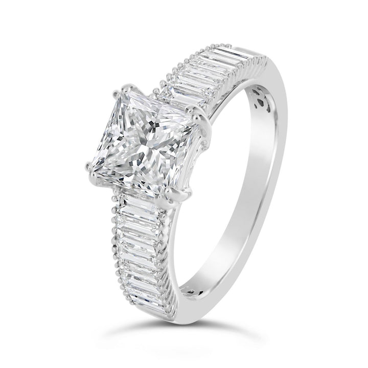 Modern Baguette Diamond Engagement Ring