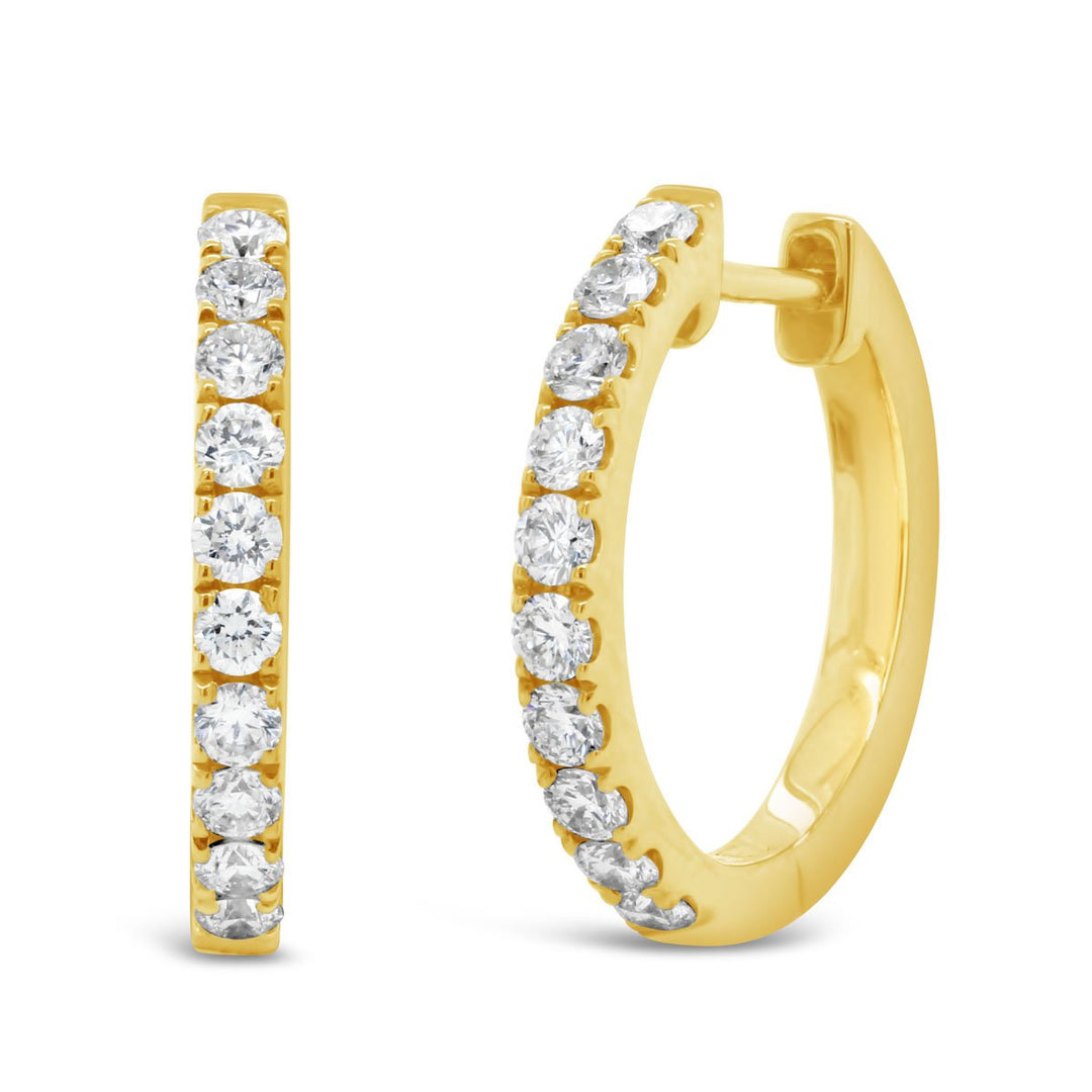 Yellow Gold Yellow Gold Diamond Hoop Earrings - OSPE3D2