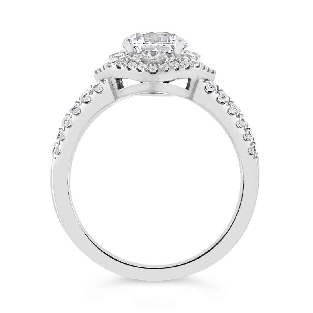 Double Halo Diamond Engagement Ring