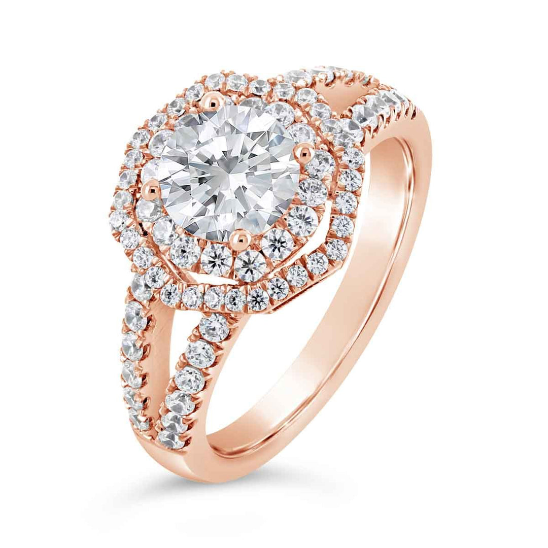 Double Halo Diamond Engagement Ring