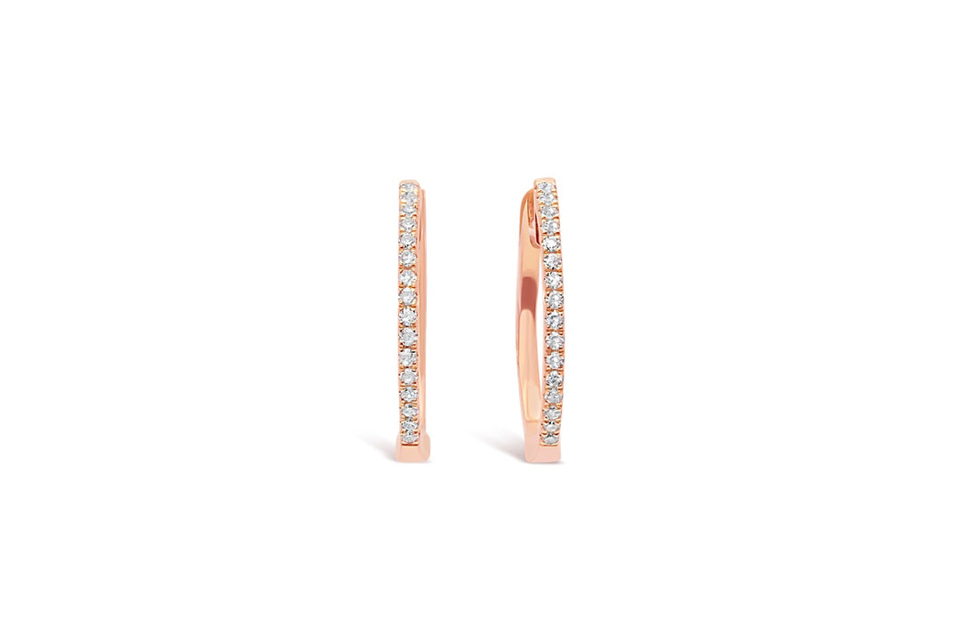 Rose Gold Diamond Hoop Earrings - 0SPE1J2