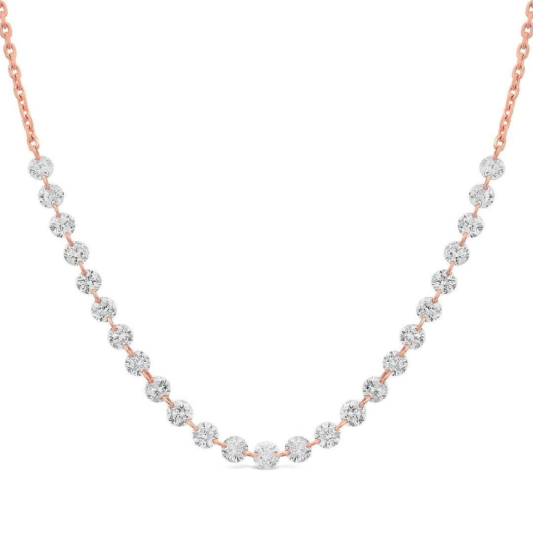 Rose Gold Dancing Diamond Necklace - IN4563