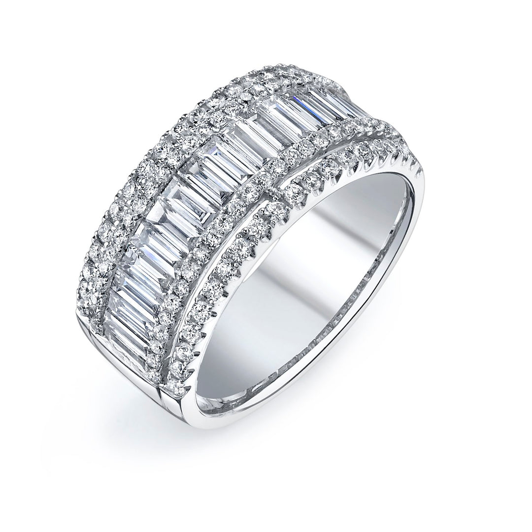 Wide Diamond & Baguette Dress Ring - GR6399