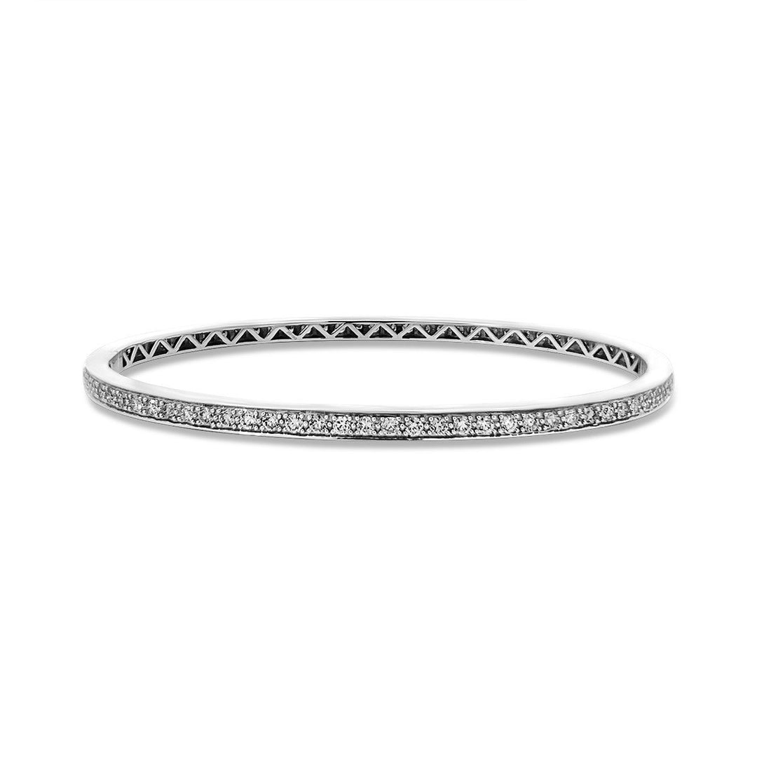 White Gold Diamond Bangle - DB26384