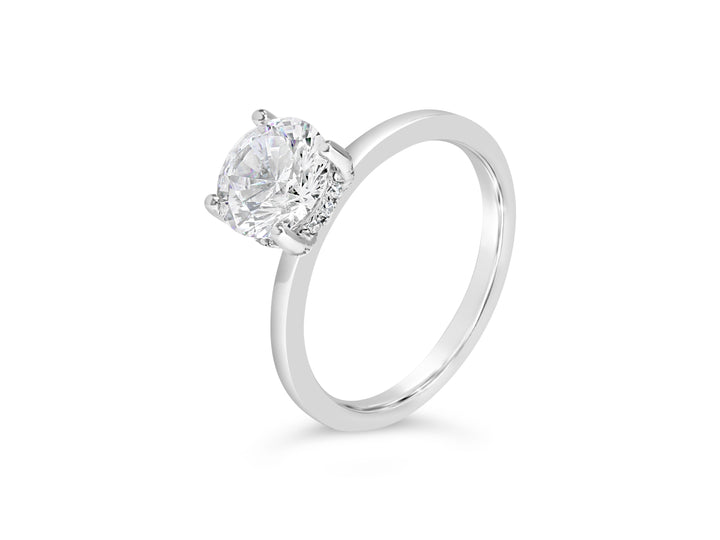 Solitaire Hidden Halo Diamond Engagement Ring
