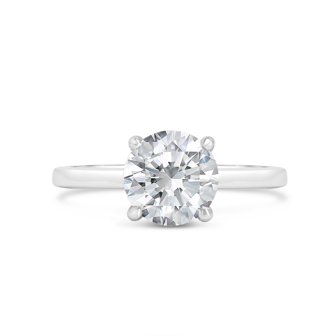Solitaire Hidden Halo Diamond Engagement Ring