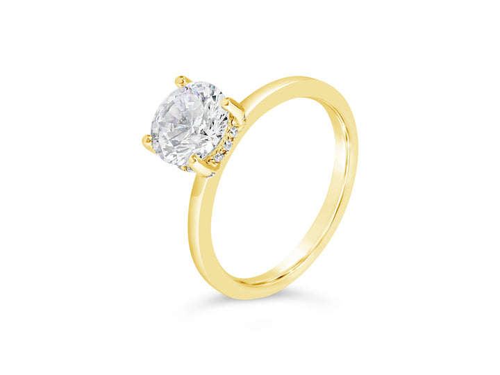 Solitaire Hidden Halo Diamond Engagement Ring