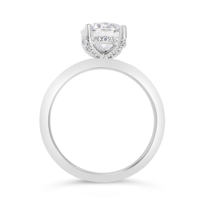 Solitaire Hidden Halo Diamond Engagement Ring