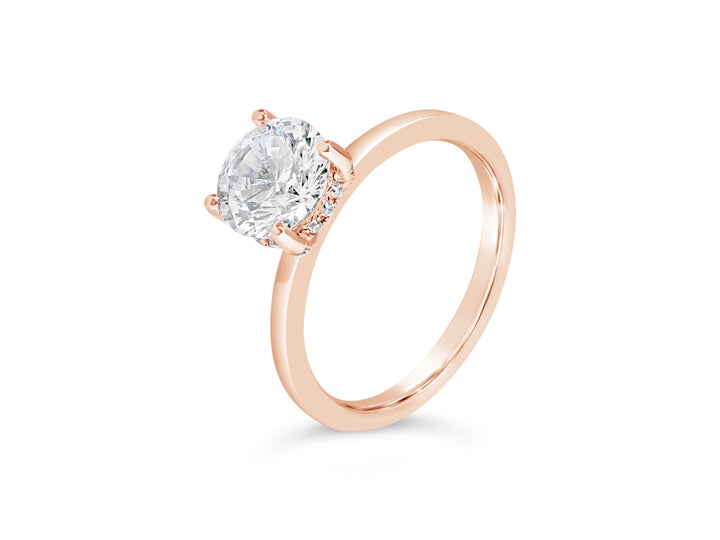 Solitaire Hidden Halo Diamond Engagement Ring