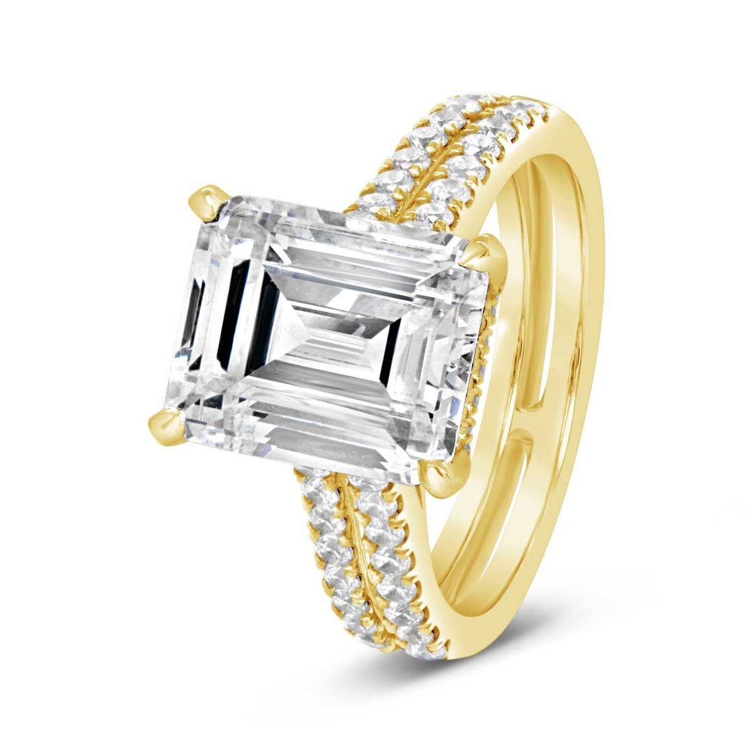 Double Band Diamond Engagement Ring - YJC3525R