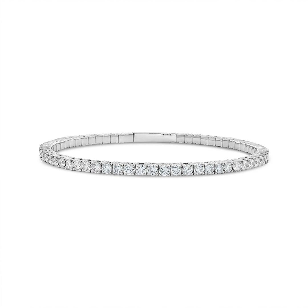 White Gold Lab Grown Diamond Bangle - FRBG0003