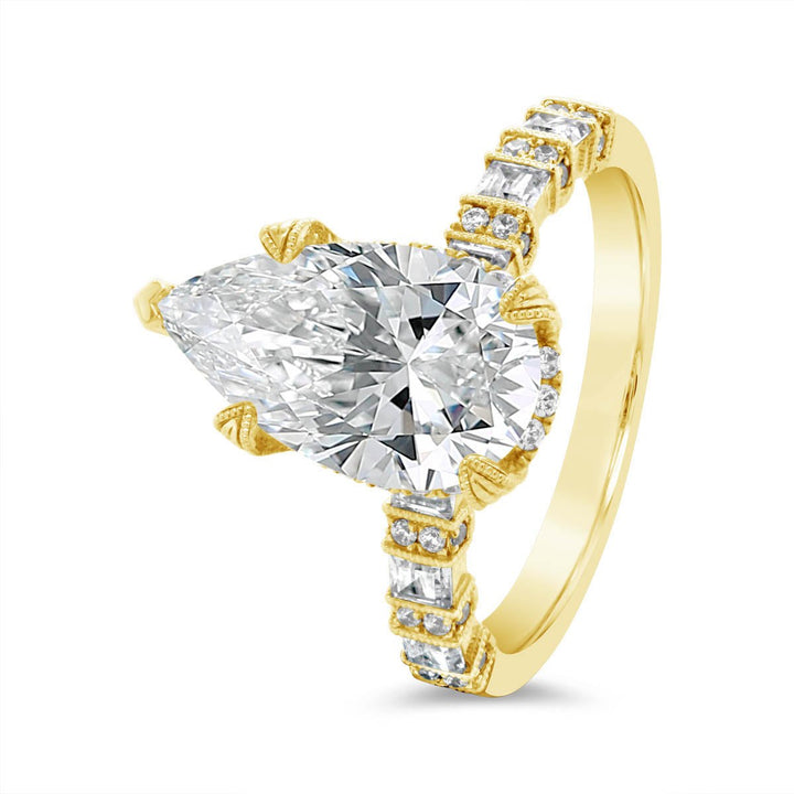 Diamond Engagement Ring with Dropped Hidden Halo - YJM4255R