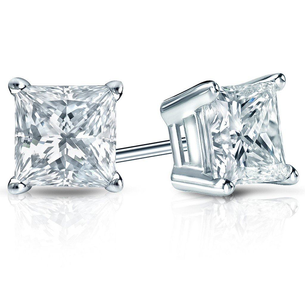 Princess Cut Diamond Solitaire Stud Earrings-0.30 ct. total weight - PSTA1