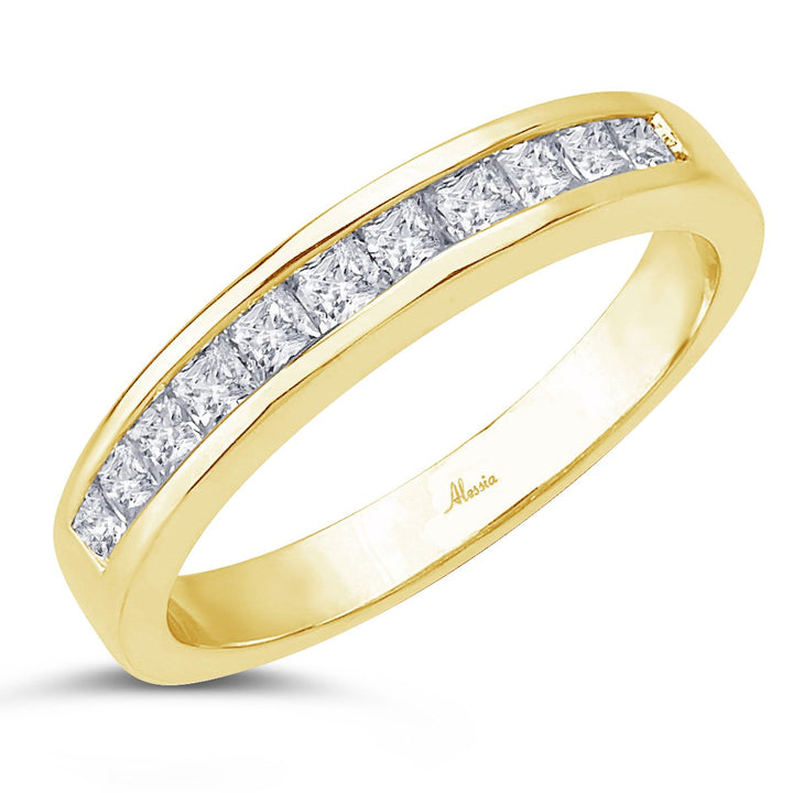 Channel Set Priness Cut Diamond Band - ACE016