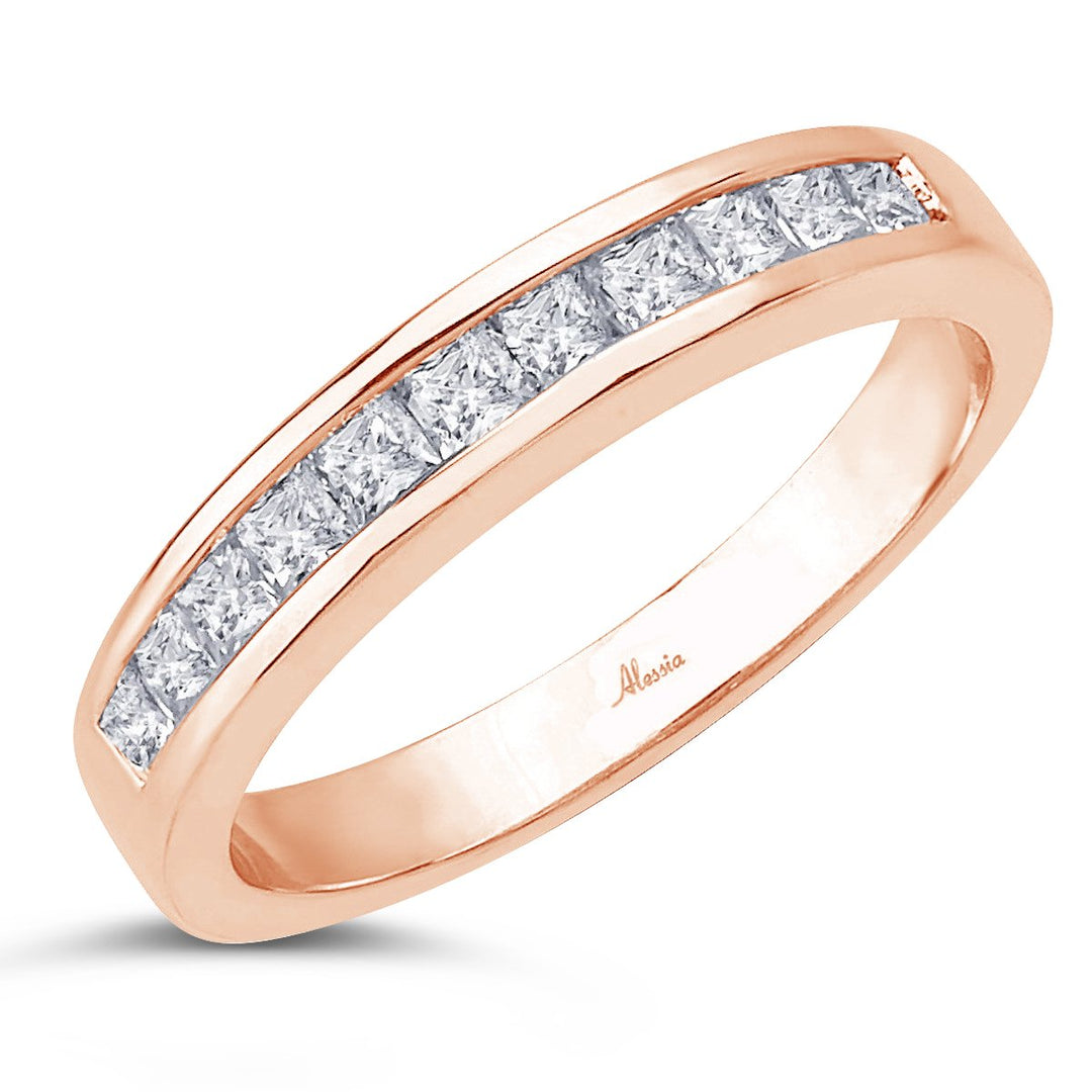 Channel Set Priness Cut Diamond Band - ACE016