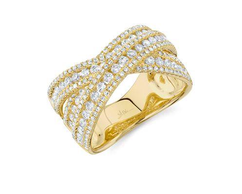 Yellow Gold Diamond Bridge Ring - SC55023215
