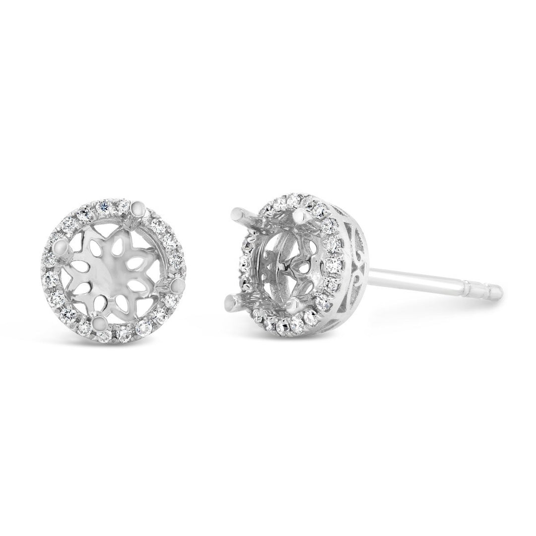 White Gold Semi-mount Diamond Earrings - YJM4843E