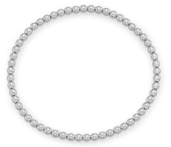 White Gold Stretch Bead Fashion Bracelet - 14GESO3W