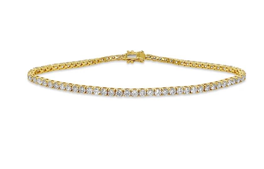 Yellow Gold Diamond Tennis Bracelet - GSB01076