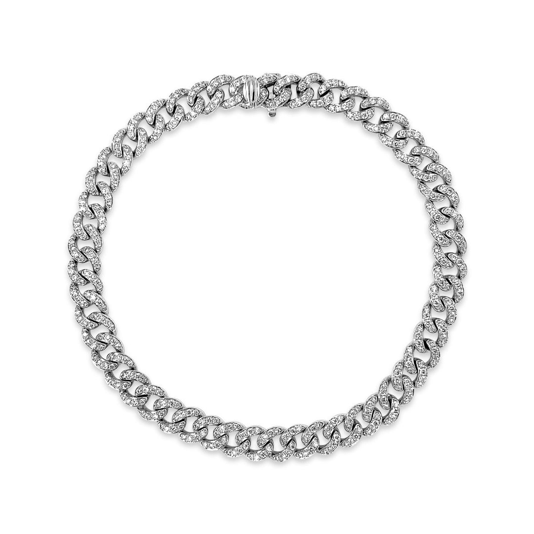 White Gold Diamond Curblink Bracelet - GSB01036
