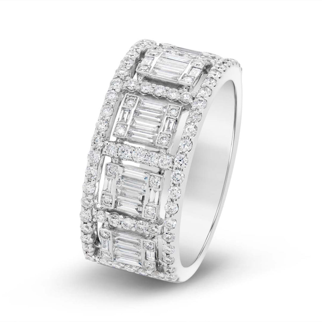 18K White Gold Wide Diamond Cocktail Ring - RN4368WW2