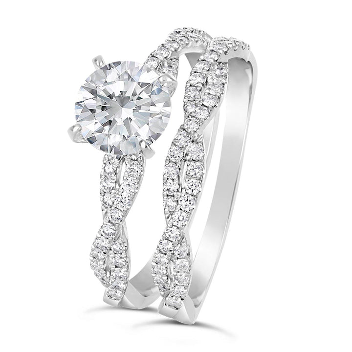 Diamond Cross Over Wedding Set - YJA7545R-S