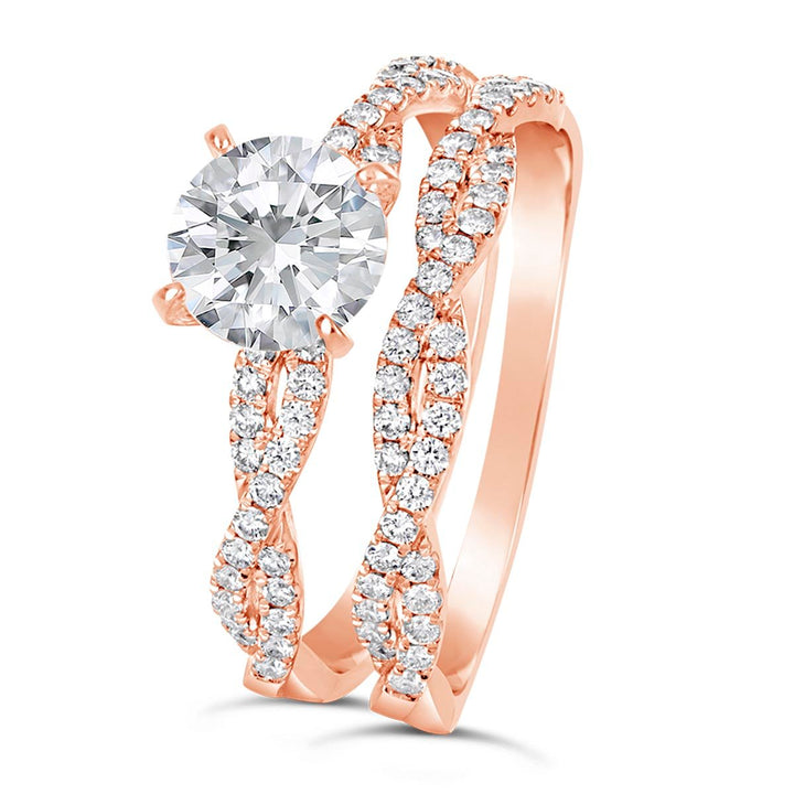 Diamond Cross Over Wedding Set - YJA7545R-S