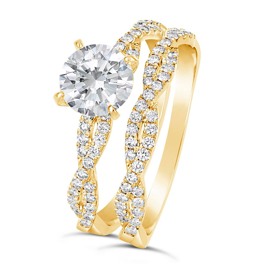 Diamond Cross Over Wedding Set - YJA7545R-S