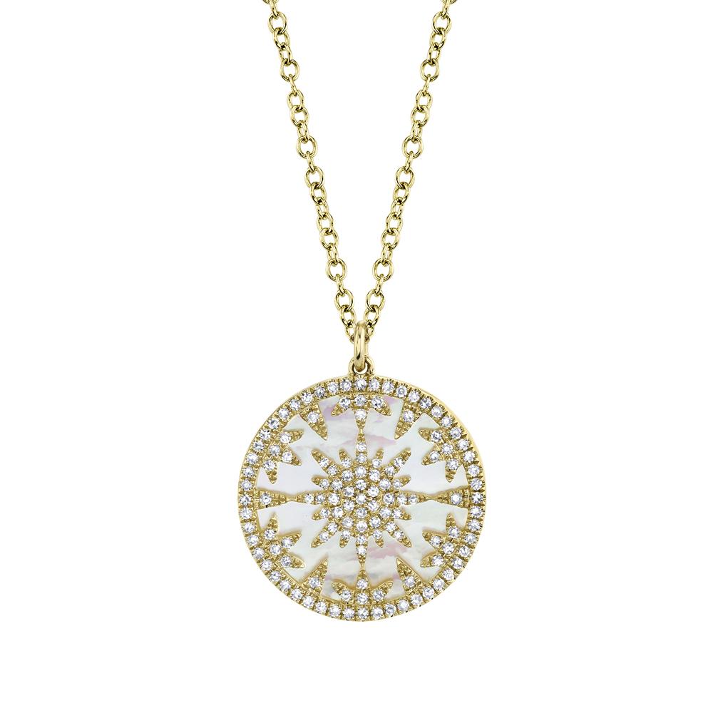 Yellow Gold Diamond & Mother of Pearl Necklace - SC55019621