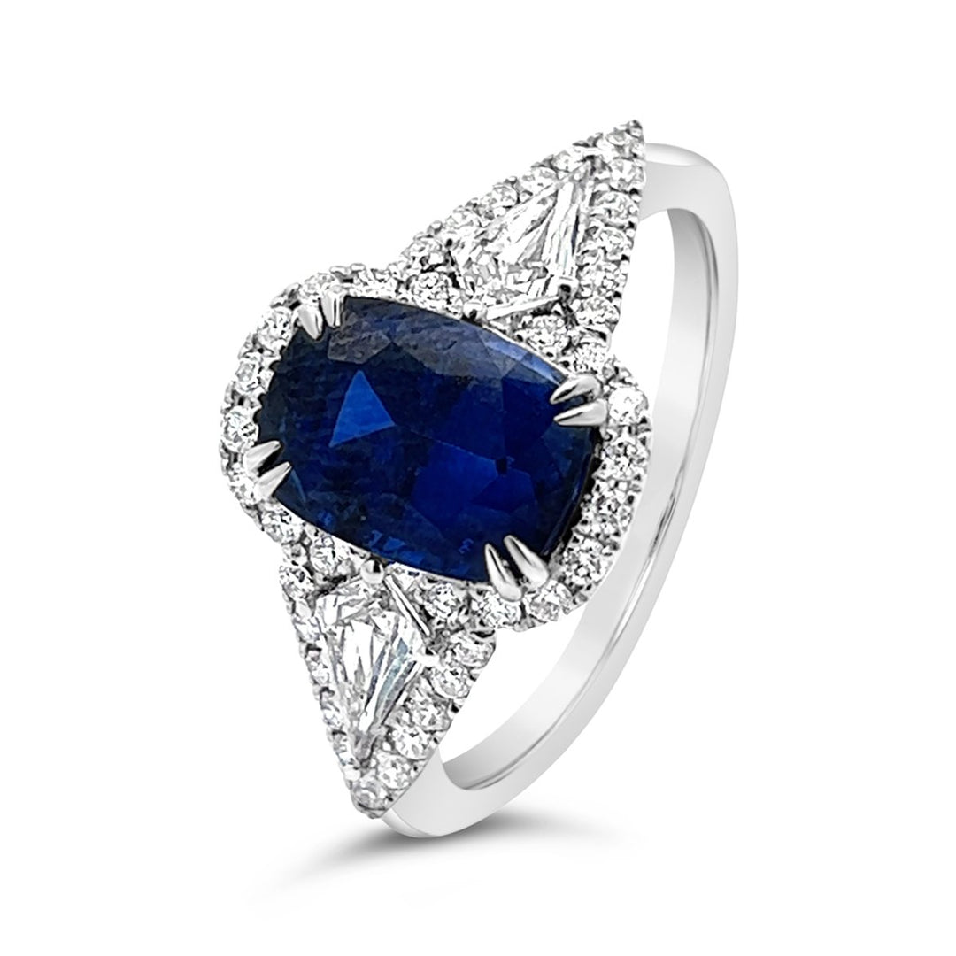 White Gold Diamond and Sapphire Fashion Ring - RG945