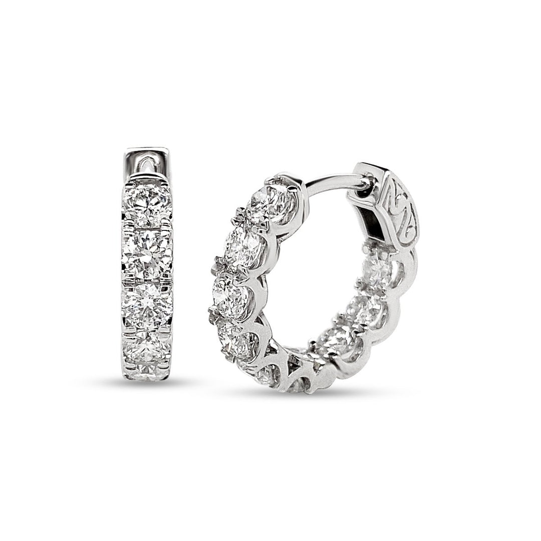 Inside Outside Diamond Hoop Earrings - ERG826B