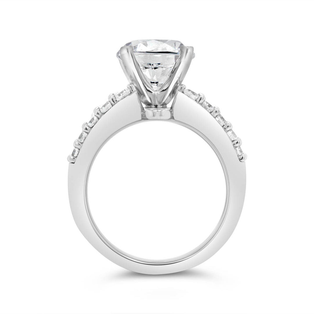 Wide Band Diamond Engagement Ring with Marquise Diamonds- YJC3522R