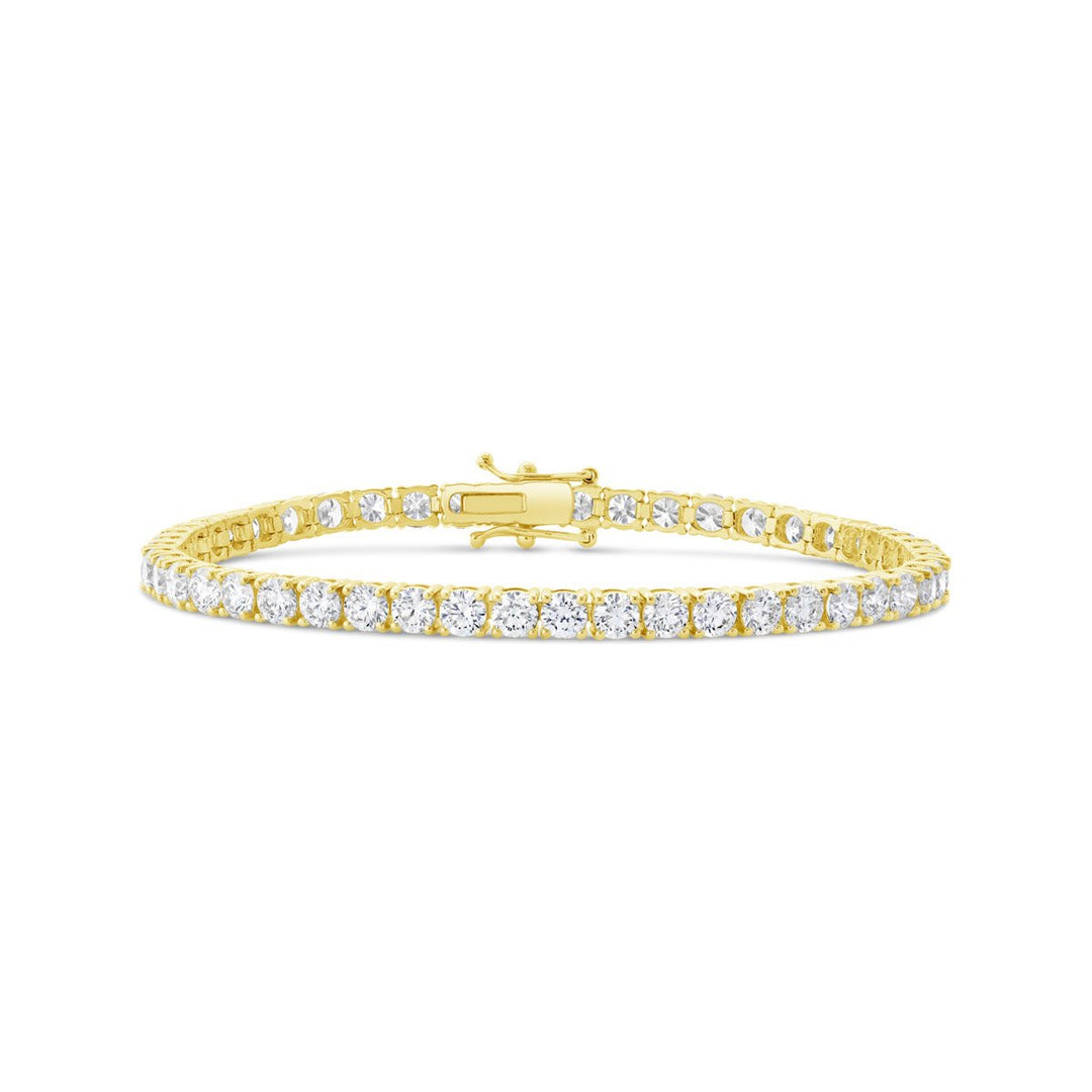 Yellow Gold Four Prong Diamond Tennis Bracelet - 8.59 ct. total weight
