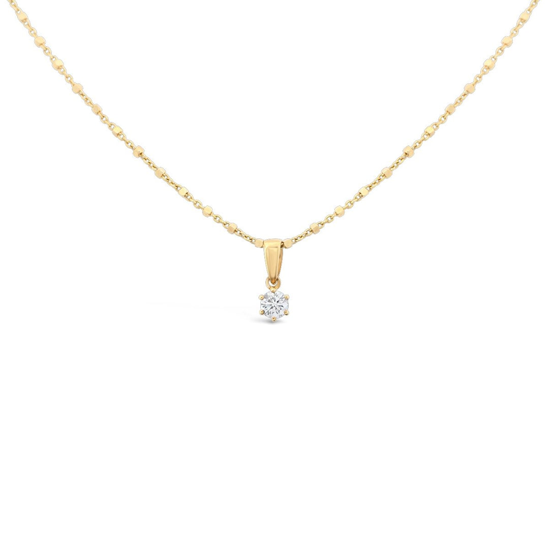 Yellow Gold 0.20 ct Diamond Solitaire Pendant - SP020