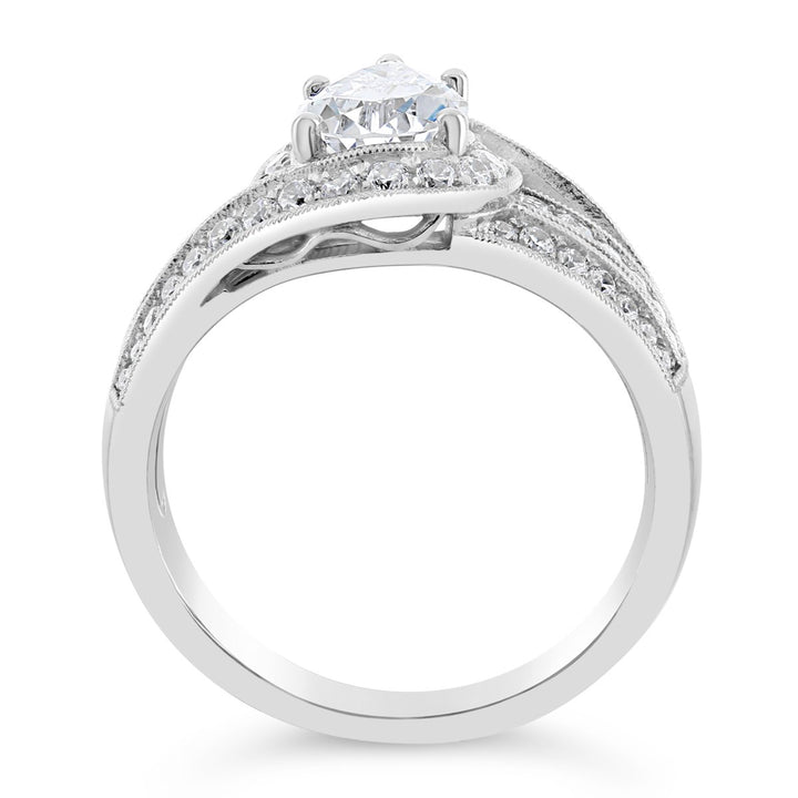 Unique Diamond Halo Engagement Ring
