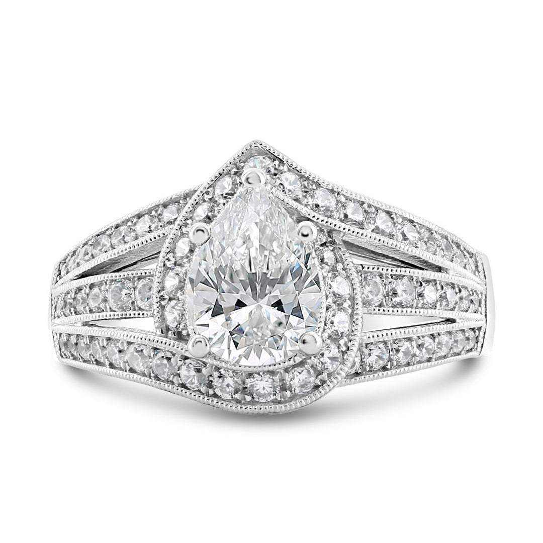 Unique Diamond Halo Engagement Ring