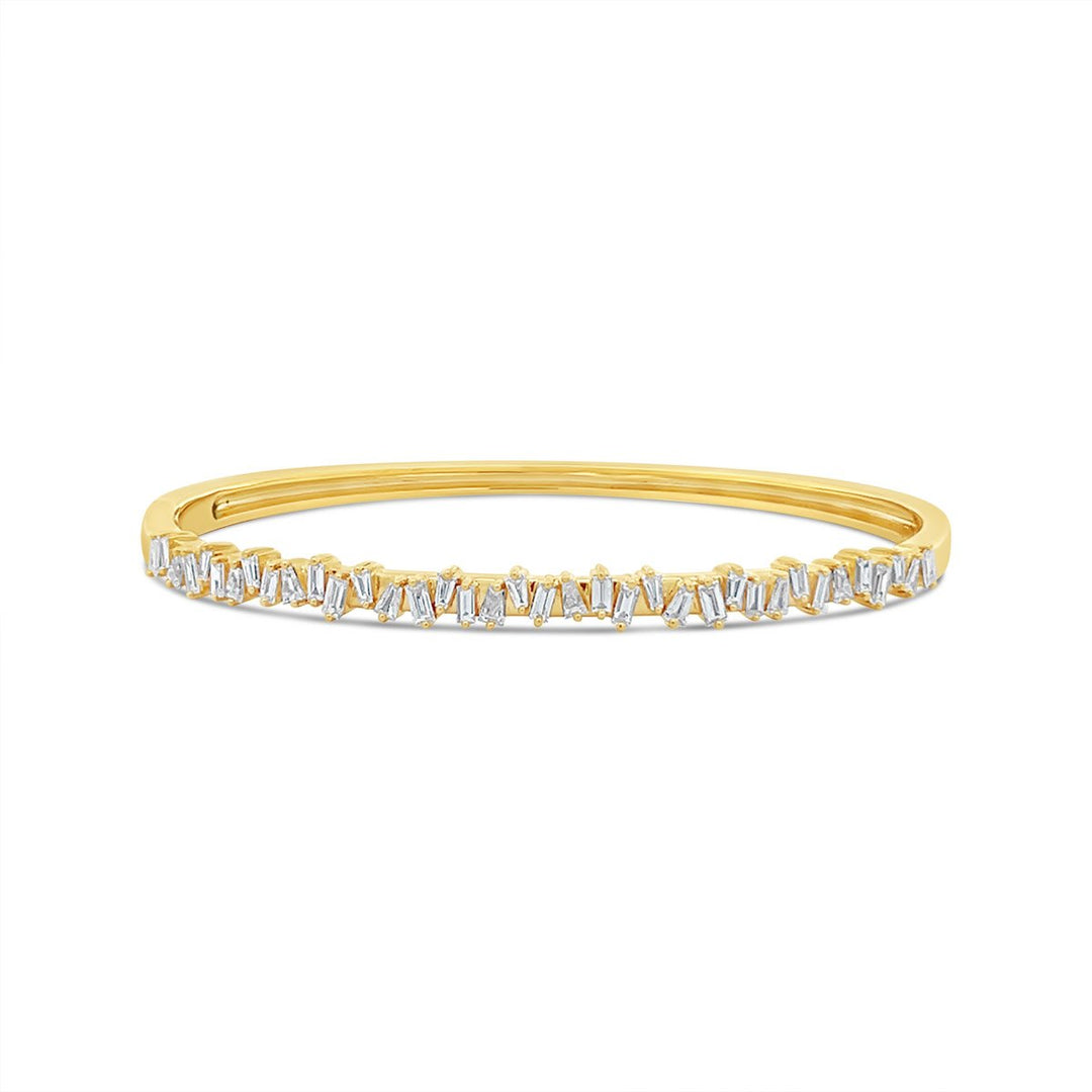 Yellow Gold Baguette Diamond Bangle - 14300BY