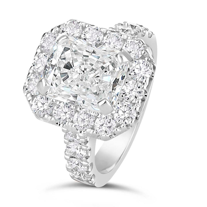 Radiant Diamond Halo Engagement Ring