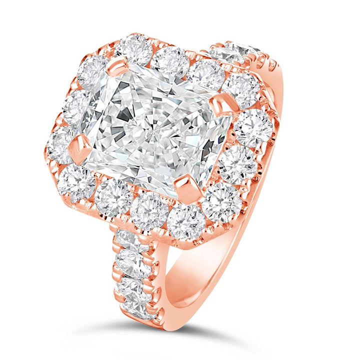 Radiant Diamond Halo Engagement Ring