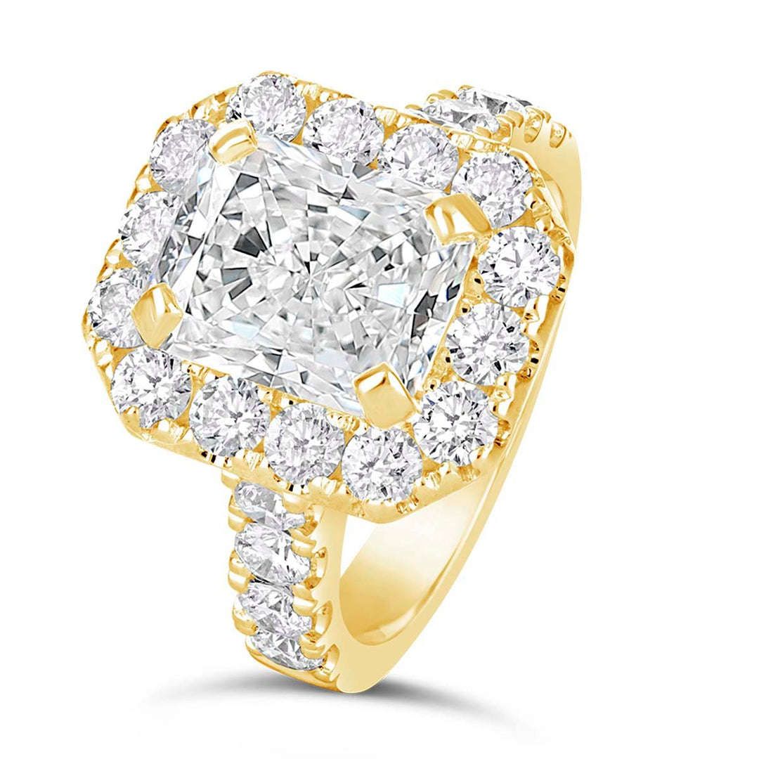 Radiant Diamond Halo Engagement Ring