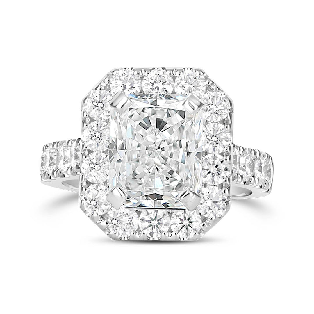 Radiant Diamond Halo Engagement Ring